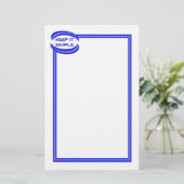 It保シンプル復旧スローガン引用文ブルー 便箋 (スタンド正面)