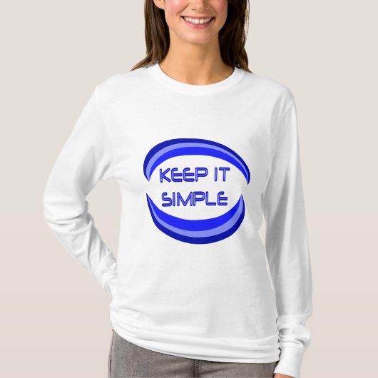 It保シンプル復旧スローガン引用文ブルー Tシャツ (正面)