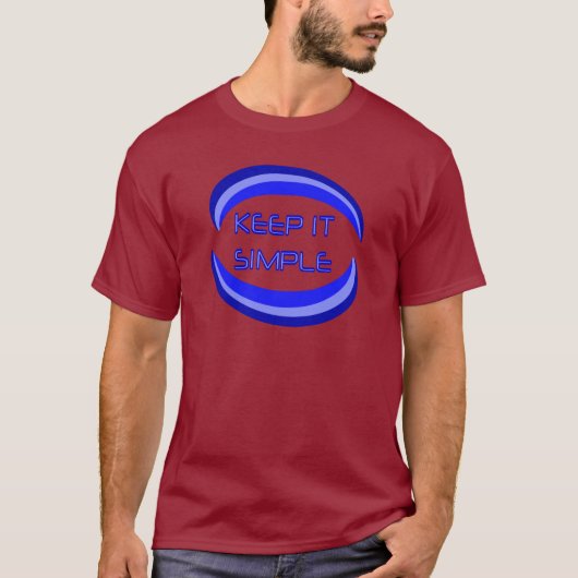 It保シンプル復旧スローガン引用文ブルー Tシャツ (正面)