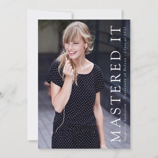 It写真の卒業発表をマスター 招待状 (正面)