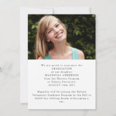 It写真の卒業発表をマスター 招待状 (裏面)