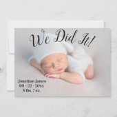 It写真の統計スクリプトの男女兼用誕生 案内状 (正面)