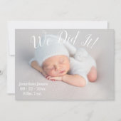 It写真の統計スクリプトの男女兼用誕生 案内状 (正面)