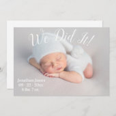 It写真の統計スクリプトの男女兼用誕生 案内状 (正面/裏面)