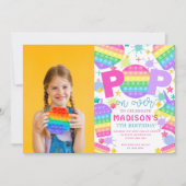 It写真ポップ・アートの誕生日パーティーへの招待 招待状 (正面)