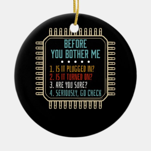 IT技術テクニカルサポートのギフト セラミックオーナメント (正面)