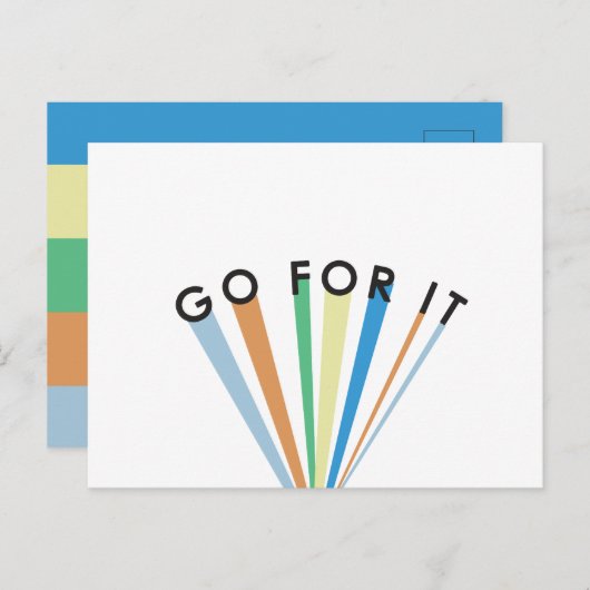 It用に移動レトロスタイル勇気付けられるメッセージ シーズンポストカード (正面/裏面)