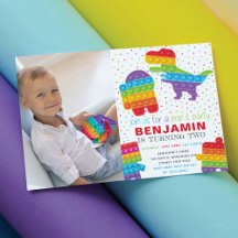 It男の子ポップ・アートの誕生日恐竜ロボット写真