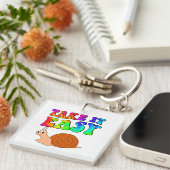 It簡単かわいい漫画カタツムリとグルービー文字 キーホルダー (正面右)