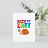 It簡単かわいい漫画カタツムリとグルービー文字 ポストカード (スタンド正面)