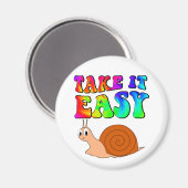 It簡単かわいい漫画カタツムリとグルービー文字 マグネット (正面/裏面)