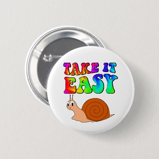 It簡単かわいい漫画カタツムリとグルービー文字 缶バッジ (正面&裏面)