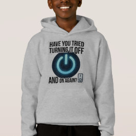 IT系のユーモア溢れるサポートTシャツ パロディ パーカー 白