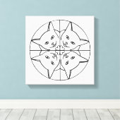 It絵を描万華鏡のように千変万化するパターン猫オンキャンバスプリント キャンバスプリント (インサイチュ (ウッドフロア))