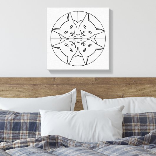 It絵を描万華鏡のように千変万化するパターン猫オンキャンバスプリント キャンバスプリント (インサイチュ (寝室))