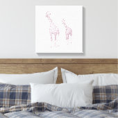 It絵を描母子のキリンの概要スケッチ キャンバスプリント (インサイチュ (寝室))