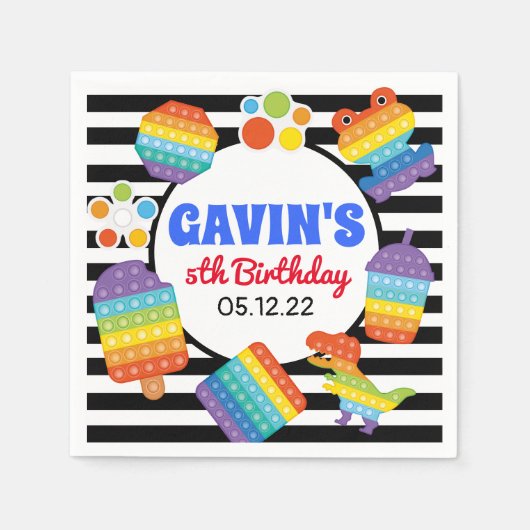 it誕生日ポップ・アートのナプキンス、フィジェット好意ナプキンス スタンダードカクテルナプキン (正面)