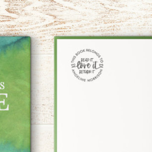 It読 Love It Return Itハートスクリプトブックのプレート セルフインキングスタンプ