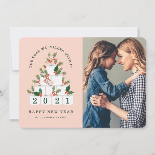 It転がとともにクリスマスの紙ツリー写真 シーズンカード (正面)