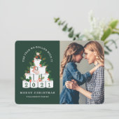 It転がとともにクリスマスの紙ツリー写真 シーズンカード (スタンド正面)