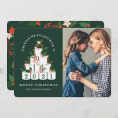 It転がとともにクリスマスの紙ツリー写真 シーズンカード (正面/裏面)