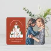 It転がとともにクリスマスの紙ツリー写真 シーズンカード (スタンド正面)