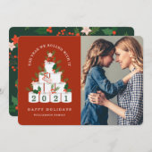 It転がとともにクリスマスの紙ツリー写真 シーズンカード (正面/裏面)