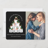 It転がとともにクリスマスの紙ツリー写真 シーズンカード (正面)