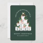It転がクリスマストイレ紙ツリー緑 シーズンカード (正面)