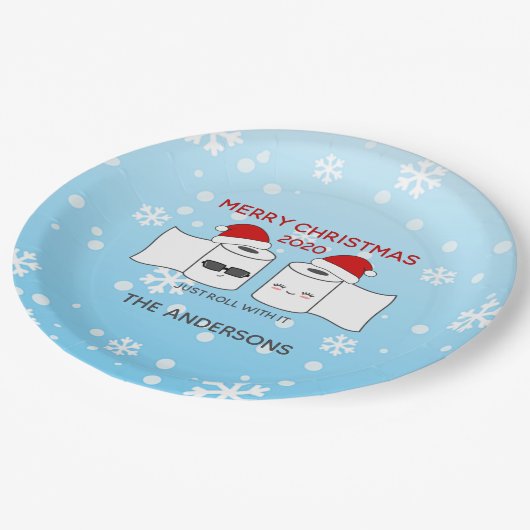 It転がトイレ紙おもしろいCovid-19 ペーパープレート (アングル)