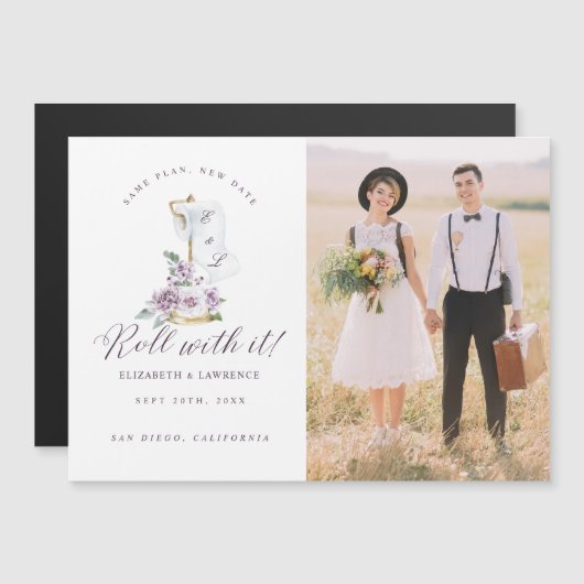 It転がバイオレットエレガント花模様&トイレ紙 (正面/裏面)