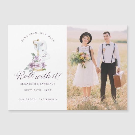 It転がバイオレットエレガント花模様&トイレ紙 (正面)