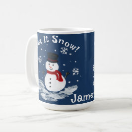 It雪の雪だるまをパーソナライズしたココア コーヒーマグカップ