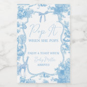 It青ポップ・アートの白トイレデジュイベビーベイビーシャワー ワインラベル (シングルラベル)