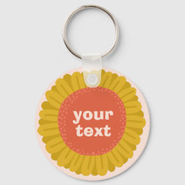 IT黄カスタマイズ色デイジーひまわり名タグ キーホルダー