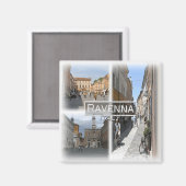 IT1500ヨーロッパ、イタリア、ラベンナ、冷蔵庫 マグネット (正面/裏面)