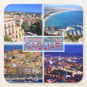 IT2027ヨーロッパ – イタリア – サルデーニャ – Cagliari - Harb スクエアペーパーコースター (正面)