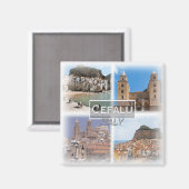 IT3264ヨーロッパ、シチリア、セファル、冷蔵庫 マグネット (正面/裏面)