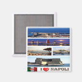 IT – イタリア – ナポリ – 私の愛 – コラージュのモザイク マグネット (正面/裏面)