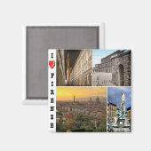 IT – イタリア – フィレンツェ – 私の愛 – Collage Mosaic マグネット (正面/裏面)