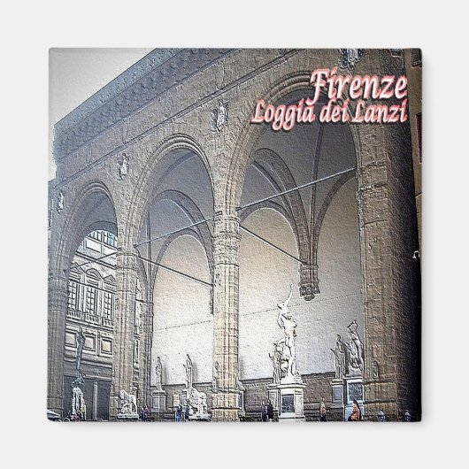 IT – イタリア – フィレンツェ – Loggia dei Lanzi マグネット (正面)