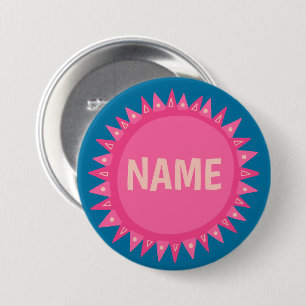 IT カスタマイズ Pink Blue Sunshine Nameタグ 缶バッジ