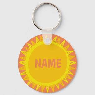 IT カスタマイズ Yellow Sun Sunshine Nameタグ キーホルダー
