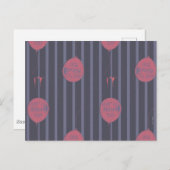 IT – バルーンパターンに浮き上がストライプのる ポストカード (正面/裏面)