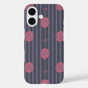 IT – バルーンパターンに浮き上がストライプのる iPhone 16ケース
