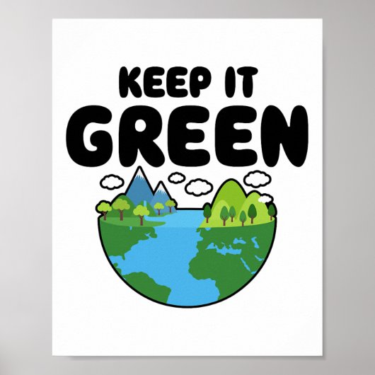 It 保 Green Earth Day Planet Environmental Aware ポスター (正面)