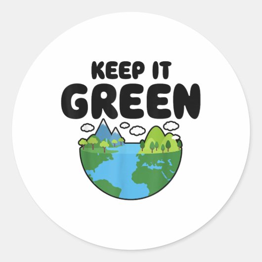 It 保 Green Earth Day Planet Environmental Aware ラウンドシール (正面)