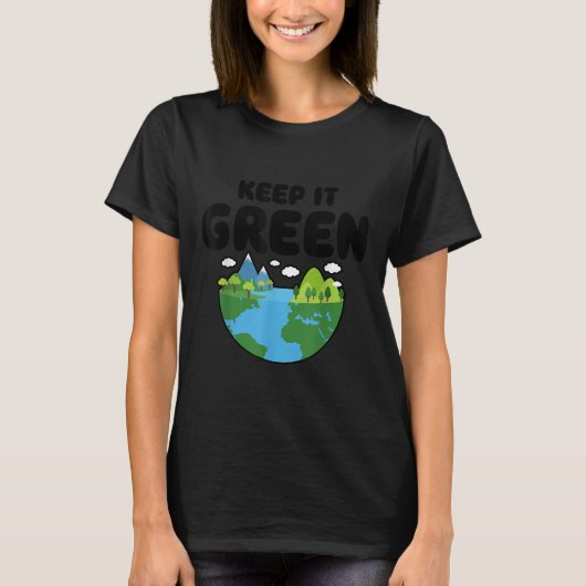 It 保 Green Earth Day Planet Environmental Aware Tシャツ (正面)
