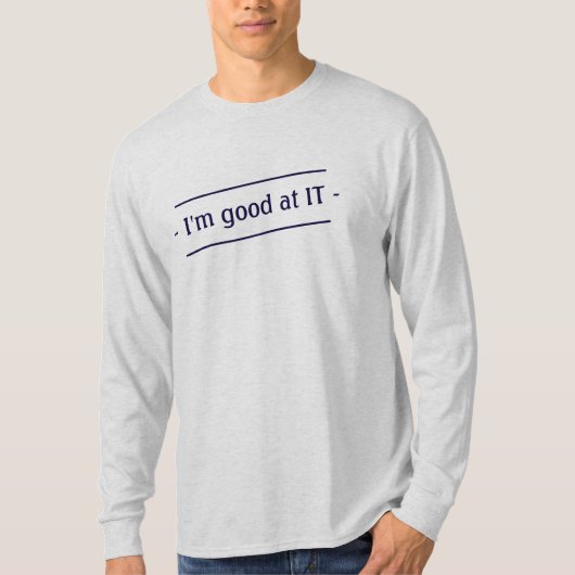 IT 前向き Dark Blueプリント Tシャツ (正面)