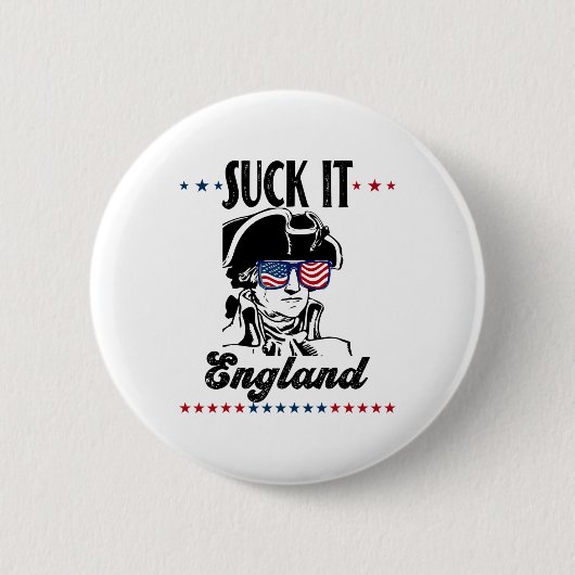 It 吸Englandおもしろい 7月4日 – ジョージ・ウォッシング 缶バッジ (正面)
